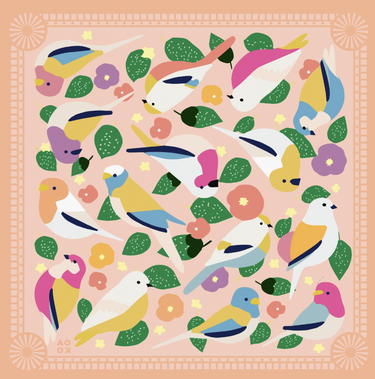 Love Bird Cotton Scarf